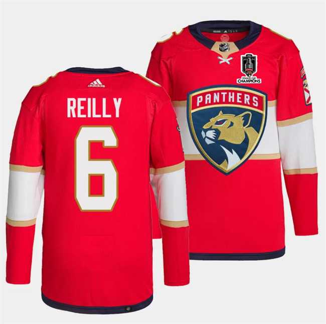 Men%27s Florida Panthers #6 Mike Reilly Red Home 2024 Stanley Cup Champions Stitched Jersey Dzhi->women nfl jersey->Women Jersey